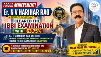 Er. N V HARIHAR RAO MEMBER OF CEV IAF CLEARED THE IBBI EXAMINATION